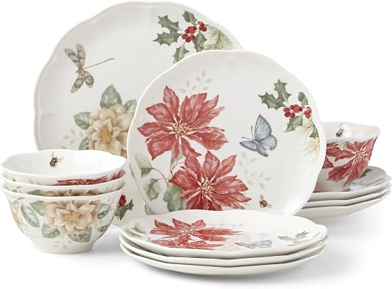 Lenox Butterfly Meadow Holiday 12-Piece Dinnerware Set for 4