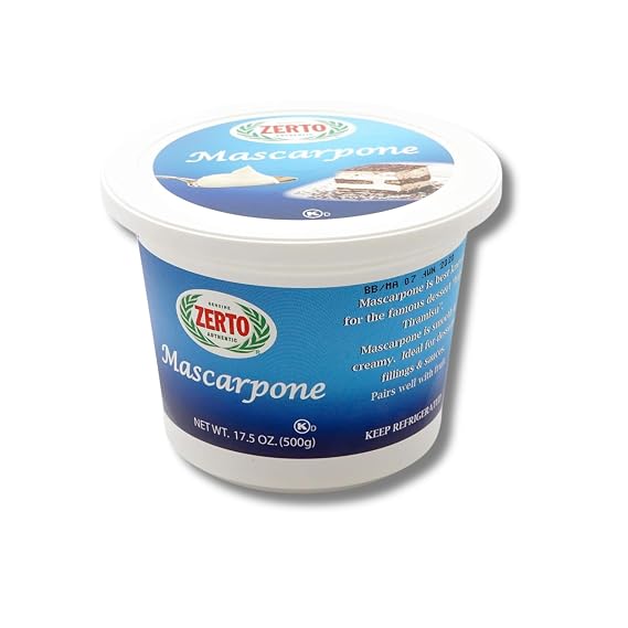Zerto Mascarpone Cheese 17.6 oz (500 g) Authentic Italian-Style Creamy Cheese