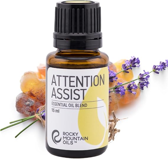 Rocky Mountain Oils Attention Assist Essential Oil Blend with Essential Oils - Energizing Essential Oil for Focus - 15ml, Best for Essential Oil Diffuser