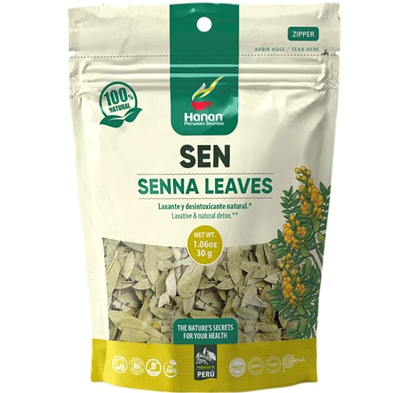 HANAN Senna Leaf Loose Herbal Tea 1.1oz 30g Dried Herb Wooly Sen Plant Leaves From Peru - Senna Tea