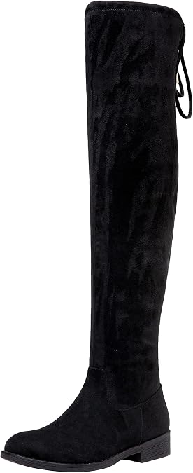 Vepose Womens 998 Suede Over The Knee High Boots Low Flat Heel Thigh High Boots for Women