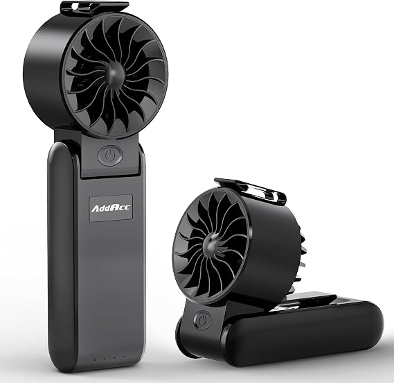 AddAcc Portable Handheld Fan for Men, Turbo Hand Fan, 5000mAh Rechargeable Battery, 132000 RPM Powerful Airflow, Travel Summer Essentials, Small Pocket Fan for Beach, Cruise, Camping, Music Festival