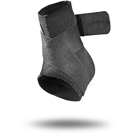 MUELLER Sports Ankle Support with Straps, Ankle Pain Relief Support for Men and Women, Ideal for Plantar Fasciitis and Achilles Tendonitis, Blue, One Size