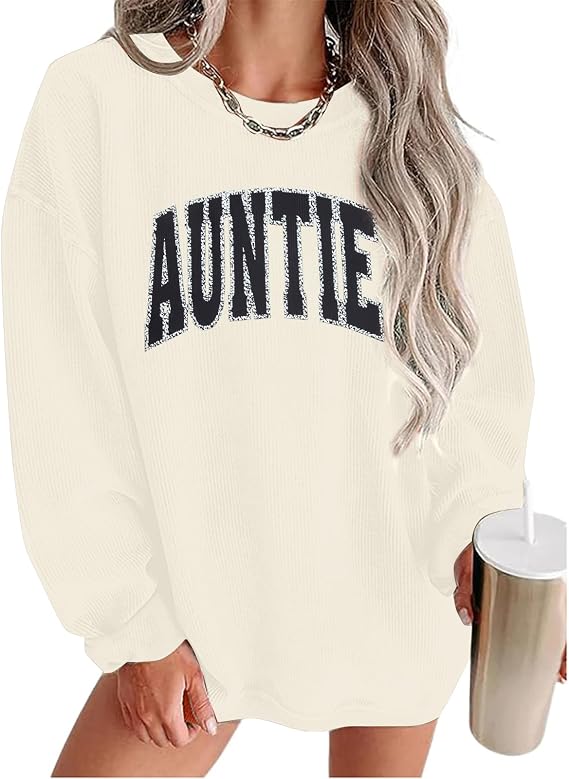 DUTUT Gigi Sweatshirt for Women, Oversized Graphic Crewneck Pullover, Long Sleeve Casual Loose Fit Top for Mom, Aunt, Grandma