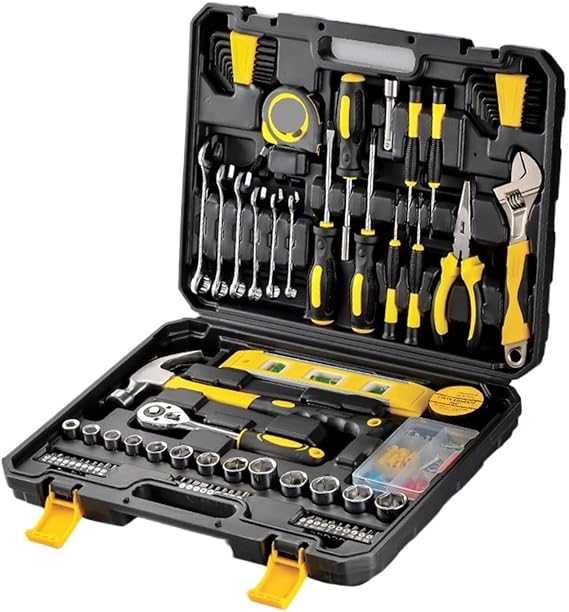 Hand Tool Sets 108 Piece Hand Tool Set for Home and Car Repair with Plastic Toolbox Storage Case Household Tool Kit DIY Tool Set