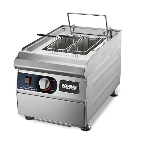 Waring Commercial Pasta Cooker/Re-Thermalizer, 4lb of Pasta, Reaches Boil in Under 20 Minutes, Stand Alone or Plumbed, 240V, WPC100