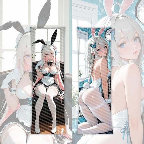 Otaku Double Side Full Body Bed Pillow Covers, Japanese Anime Manga Waifu 40x120cm Hugging Body Dakimakura Cushion Cover