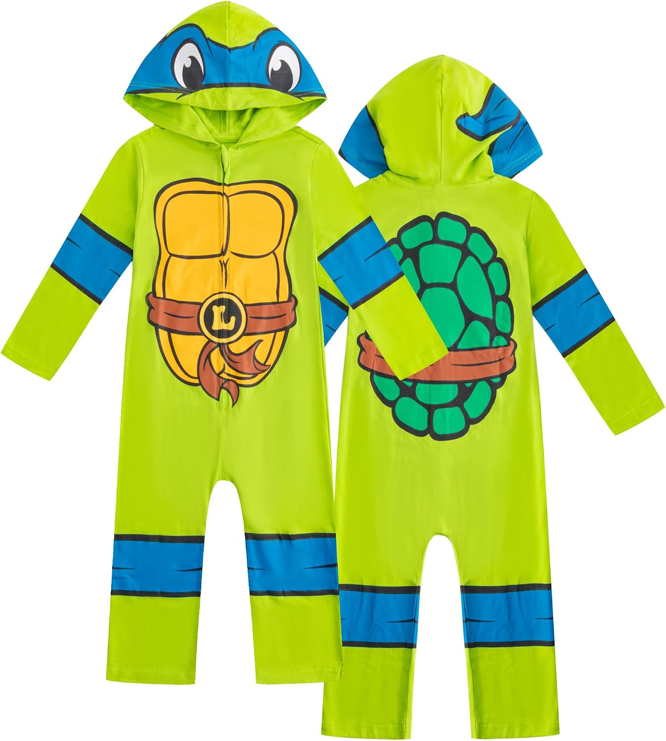 Nickelodeon Teenage Mutant Ninja Turtles Leonardo Boys Cosplay Hooded Coverall for Toddler and Big Kids