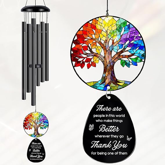 Thank You Gifts for Women, Inspirational Gift for Women, Appreciation Gifts for Teacher, Friend, Coworker, Nurse - Thanksgiving Day Gift for Family, Unique Thank You Wind Chimes