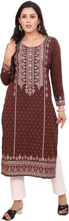 Maple Clothing Printed Kurtis for Women Indian Style Long Kurta Party Wear