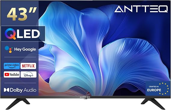 Antteq Q43 4K UHD QLED Smart TV 43 Inch with Voice Assistant WiFi 2.4/5