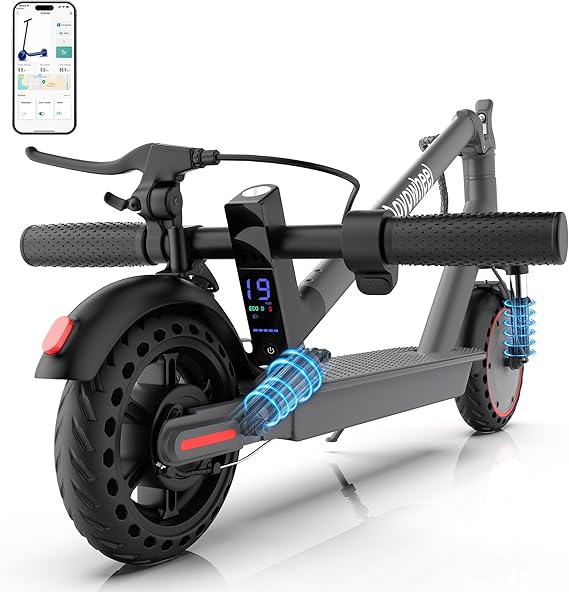 Aovowheel Electric Scooter for Adults, Folding E Scooter with 350W/500W Motor 16/24 Mph Top Speed, Max 19-23 Miles Long Range, 8.5''/10''/14''Tires Commuting Scooters with Dual Brakes System, APP