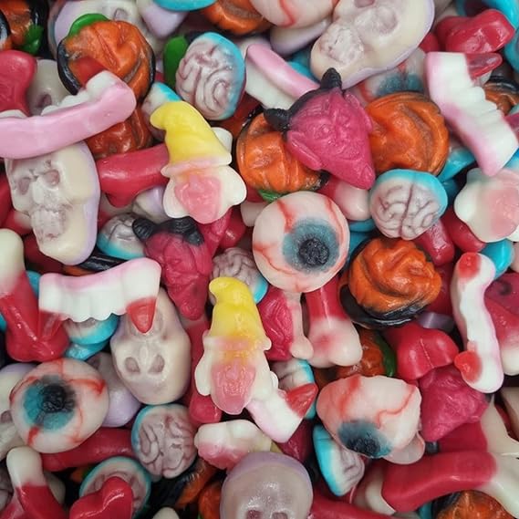 Sweets and Candy® Spooky Mix 1Kg - Bulk Halloween Mix 1 Kilo Bag - Assorted Spooky Fruity Jelly Sweets - Halloween Pick and Mix for Trick or Treat, Cake Toppers or Parties