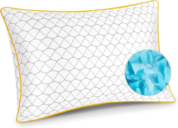 Teemour Shredded Memory Foam Pillow, Adjustable & Cooling, 1 Pack, 72x47cm | Bed Pillow, Dual-Sided Removable Cover, Adjustable Firmness, Neck and Shoulder Support, for Side, Back and Stomach Sleepers
