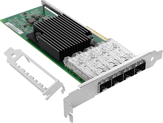 PCIe Ethernet Network Card for Intel X710-DA4 XL710BM1 Chipset PCIe 3.0 x8 10Gb 4 Port SFP+ LAN Card Support Windows Server/Windows/Linux/VMware/ESX