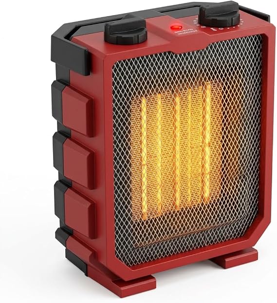 Comfort Zone Ceramic Utility Heater with Thermostat - Red