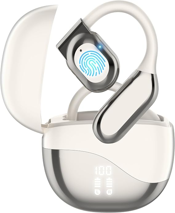 AI OWS Translation Earbuds: 3-in-1 Translator Earphones 144 Languages & Accents & 8 Offline Translation Packs HD Sound Quality Long Battery Life, Ideal for Travel & Business, White