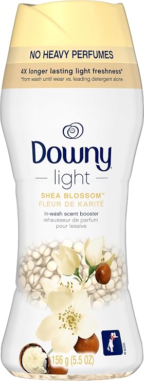 Downy Light Laundry Scent Booster Beads for Washer, Shea Blossom, 5.5oz, with No Heavy Perfumes, 1 Count (Pack of 1)