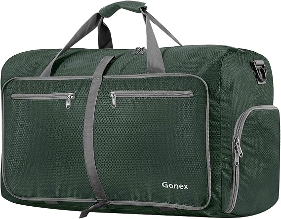 Gonex Foldable Travel Duffle Bag, 80L Lightweight with Shoe Compartment