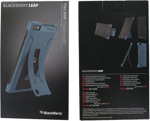 BlackBerry Leather Leap Flex Shell Storm Case - Blue