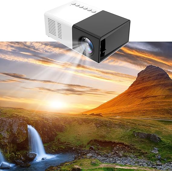 Mini Movie Projector, 24-60 Inches Screen 1080P Portable Projector | Compatible HD-MI| AV| USB| Laptop, Built-in Speaker, LED Light Source, Tech Gadgets, Mini TV, Cool Stuff (Black)