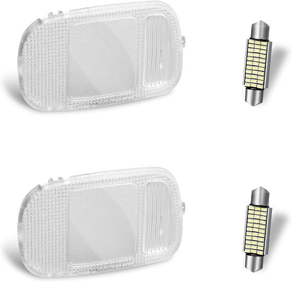 HERCOO Roof Map Dome Light Cover Overhead Console Reading Lamp Lens White Led Blubs Housing Compatible with Dodge Ram 1500 2500 3500 4500 5500