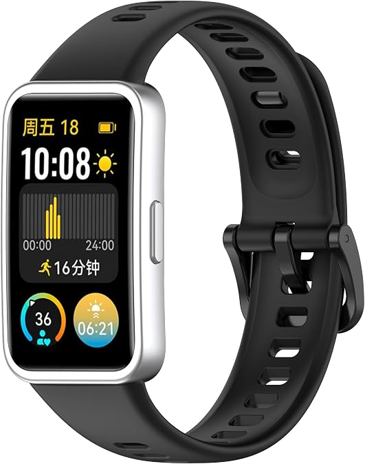 Bands Compatible with Huawei Band 10/9/8 Smartwatch, Replacement Silicone Bands Adjustable Bracelet Accessory Straps for Huawei Band 10/9/8 Wristbands W/Metal Buckle