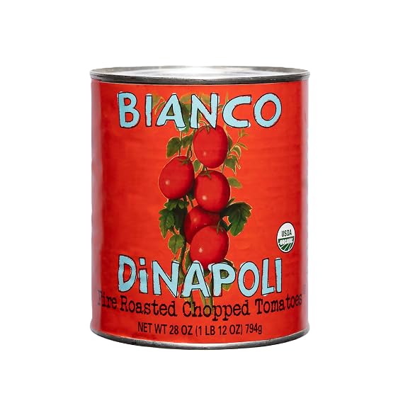 Bianco Dinapoli, Organic Fire Roasted Chopped Tomatoes, 28 Ounce