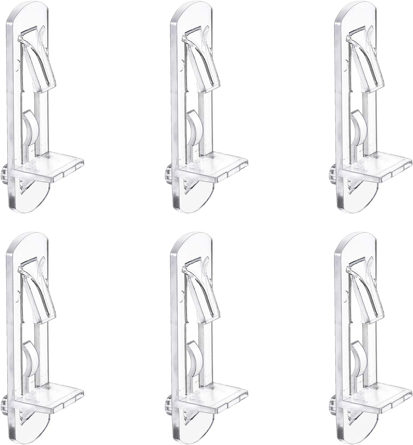 30 Pack Shelf Support Peg, Clear Plastic Cabinet Shelf Pins, Self-Locking Bracket Clips for Supporting Furniture Kitchen Bookcase Closet Shelf, Fits 16mm Shelves