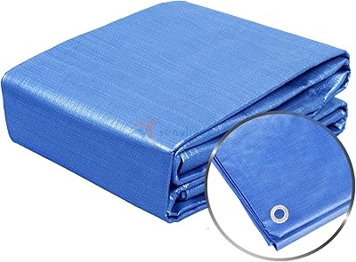TANG Blue Tarps Heavy Duty Waterproof 5x7 Feet General Multi-Purpose 5 Mil Poly Tarp Furniture Cover for Tent Shelter Boat RV Pool Camping Tarpaulin