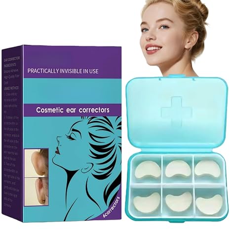 6PCS Cosmetic Ear Corrector,Ear Tape & Stickers for Protruding Ears,Waterproof Ear Correctors Sticks,Invisible Ear Tape,Ear Lobe Support Patches for Adults,Invisible Correctors to Stick Ears Back