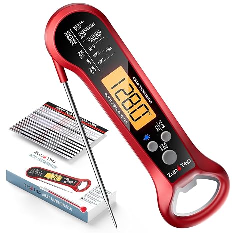Meat Thermometer Digital Instant Read Food Thermometer for Cooking with Long Probe and Backlit Display, Fast Accurate Temperature for Grill, BBQ, Smoker, Candy, Kitchen Essentials
