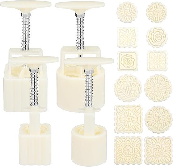 Mooncake Mold 14pcs Set with Interchangeable Flower Stamps