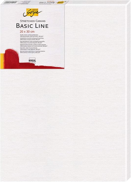 KREUL Solo Goya 62030 Stretched Canvas Basic Line Stretcher Frame 20 x 30 cm with Cotton Canvas Primed 4 Positions Ideal for Oil, Acrylic and Gouache Paints