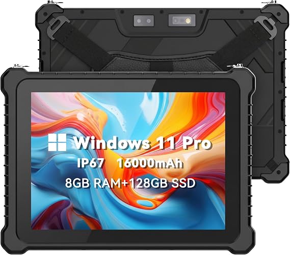 10.1" Rugged Tablet Windows 11 Pro,IP67 Industrial Waterproof Tablet