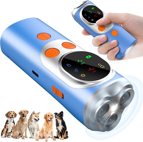 Dog Bark Deterrent Device, 3X Ultrasonic AntiBark Training Tool for Dogs, Rechargeable with LED Flashlight, Safe Effective to Stop Neighbor Dog Barking, Indoor Outdoor Dog Behavior Correction