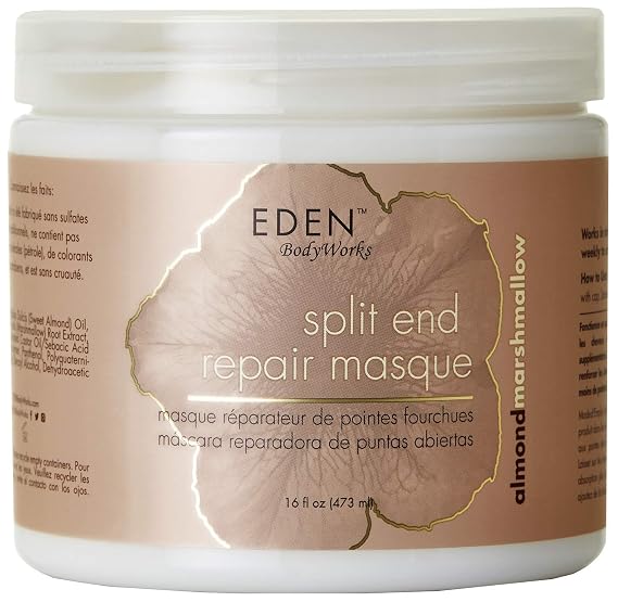 EDEN BodyWorks Almond Marshmallow Split End Repair Masque | 16 oz | Detangle, Strengthen, Soften Hair
