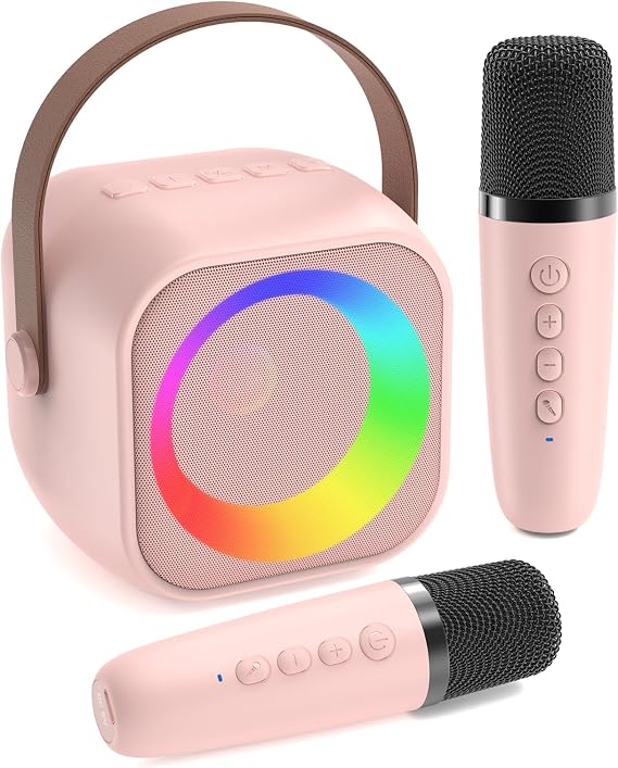 Karaoke Machine 2 Microphones, Birthday Gifts for Girls Toys Age 3-15 Year Old Girls Gifts Kids Microphone Toys for 3-12 Year Old Girl Birthday Presents for Kids