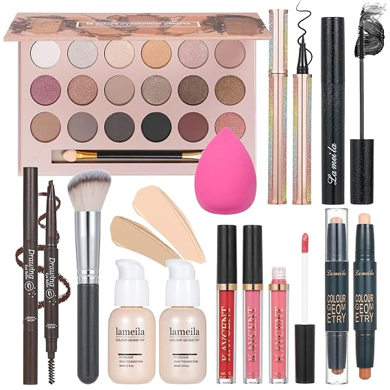 Makeup Kit Makeup Sets for Teens Women Teenagers Makeup Kit for Women Full Kit Make up Set Christmas Makeup Gift Kits for Teens Girls (X Small (18 color eyeshadow), Count, 20)