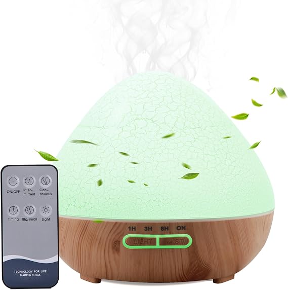 500ml Essential Oil Diffuser for Bedroom, Ultrasonic Aromatherapy Diffuser with Cool Mist, Easy to Fill & Clean, Quiet Operation, Auto Shut-Off, Large Capacity Oil Diffuser for Home Office