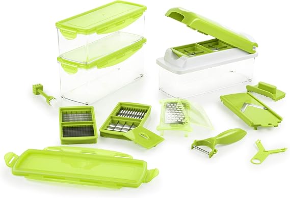 Genius Nicer Dicer Plus 18 Teile Kiwi Alles-Schneider Obst- und Gemüseschneider