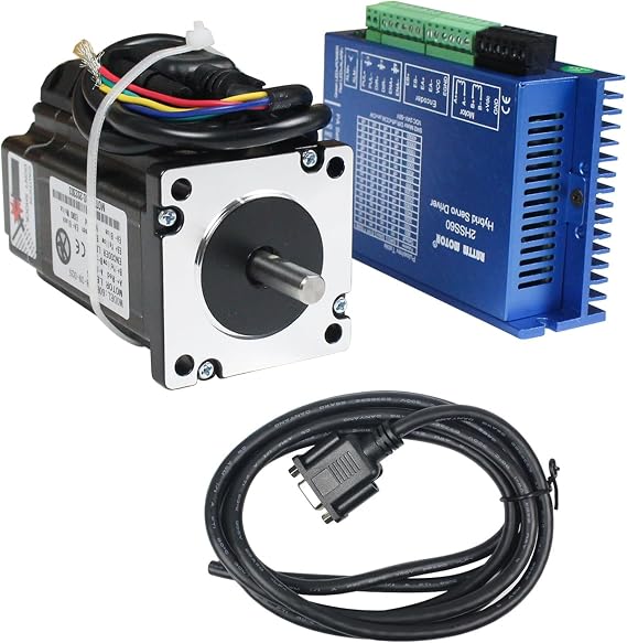 RATTMMOTOR Nema24 3N.m Closed Loop Stepper Motor 88mm 5A,2HSS60 Hybrid Motor Driver 24-50V DC,60x60x88mm 3NM Closed-Loop Servo Motor CNC Controller Kit for CNC Router Engrvaving Milling Machine
