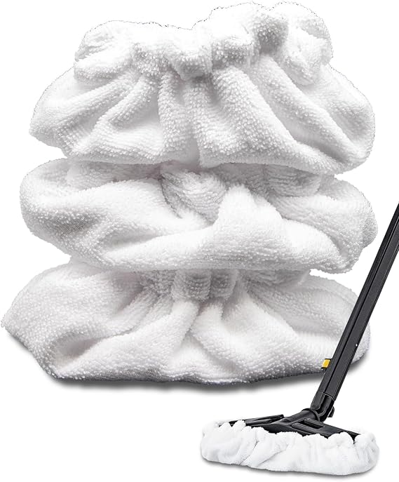 Large Bonnets (Rectangle) Steam Mop Pads Compatible with Dupray | 3 Pack Reusable Steam Mop Replacement Pads Compatible with awasky/Dupray Neat Steam Cleaner Accessories for Multi-Surface