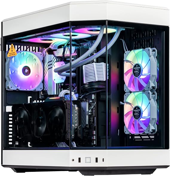 Velztorm White Praetix Custom Built Y60 Gaming Desktop PC (GeForce RTX 5080 16GB (>4090), Liquid Cooled Intel i9-14900K, 32GB DDR5, 2TB PCIe SSD, 1000W PSU, WiFi 6, Win 11 Pro)