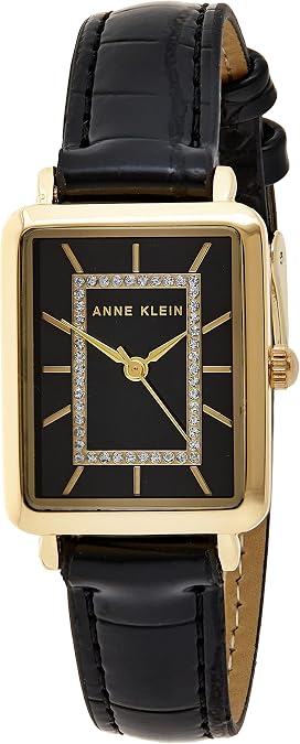 Anne Klein Women's Glitter Accented Croco-Grain Strap Watch