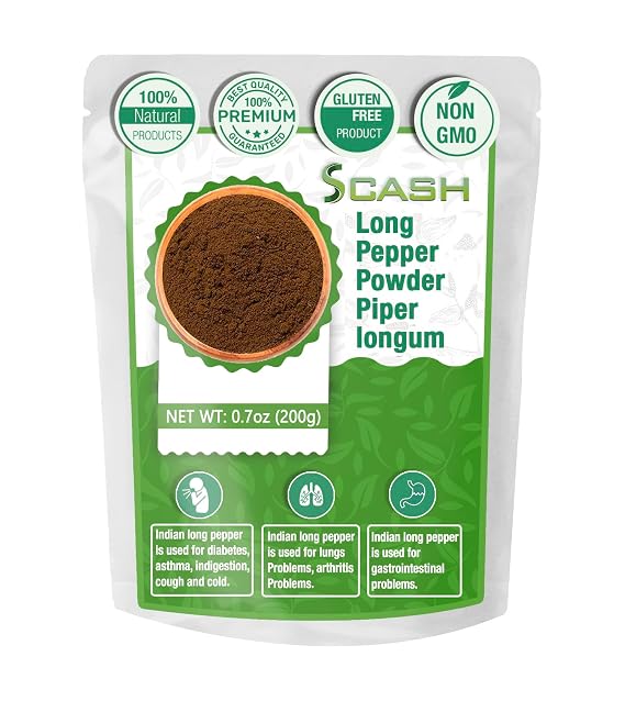 Scash Dried Indian Long Pepper Pippali Powder (7 Ounce) 200 gm