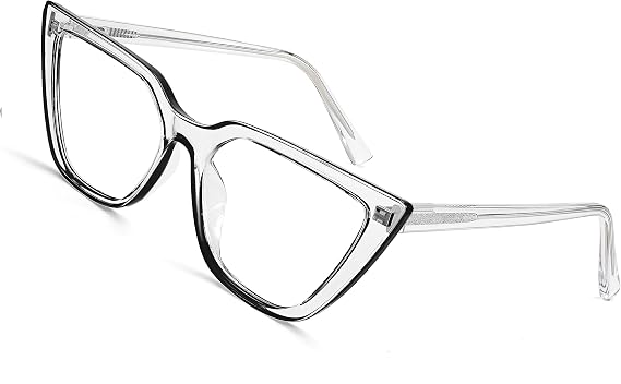 FEISEDY Women Cat Eye Blue Light Blocking Glasse Frame Fake Nerd Clear Square Computer Eyewear Anti Eyestrain B2353