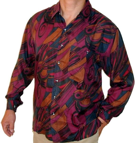 SURPRISE Men's Printed 100% Silk Shirt # 108