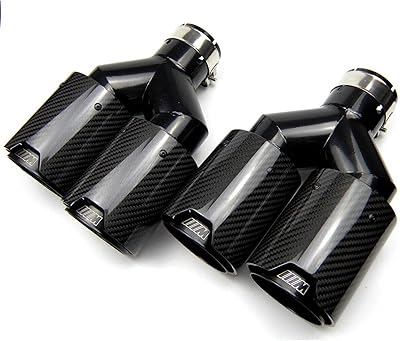 NINTE Exhaust Tip Universal For BMW F22 F23 F30 F31 F32 F33 F36 Universal Pipes Tail Pipe Tip Carbon Fiber Style 2.55 Inlet 2PCS