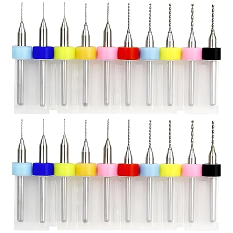 Micro Drill Bit Set 0.1 mm - 1 mm Pcb Micro Twist Drill Tungsten Steel Mini Drill Tungsten Steel Micro Twist Drill Pcb Pressure Board Engraving Drill Bits for Circuit Boards Glass Fibre Resin Amber